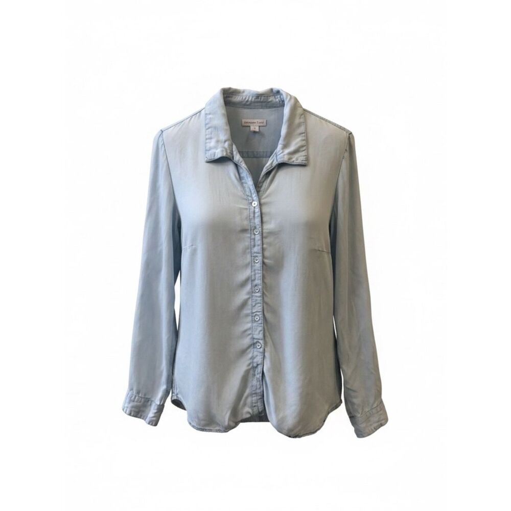 Coldwater Creek Chambray
Lyocell Blue Button Down Shirt
Top Sz XL/16 Roll‎ Tab